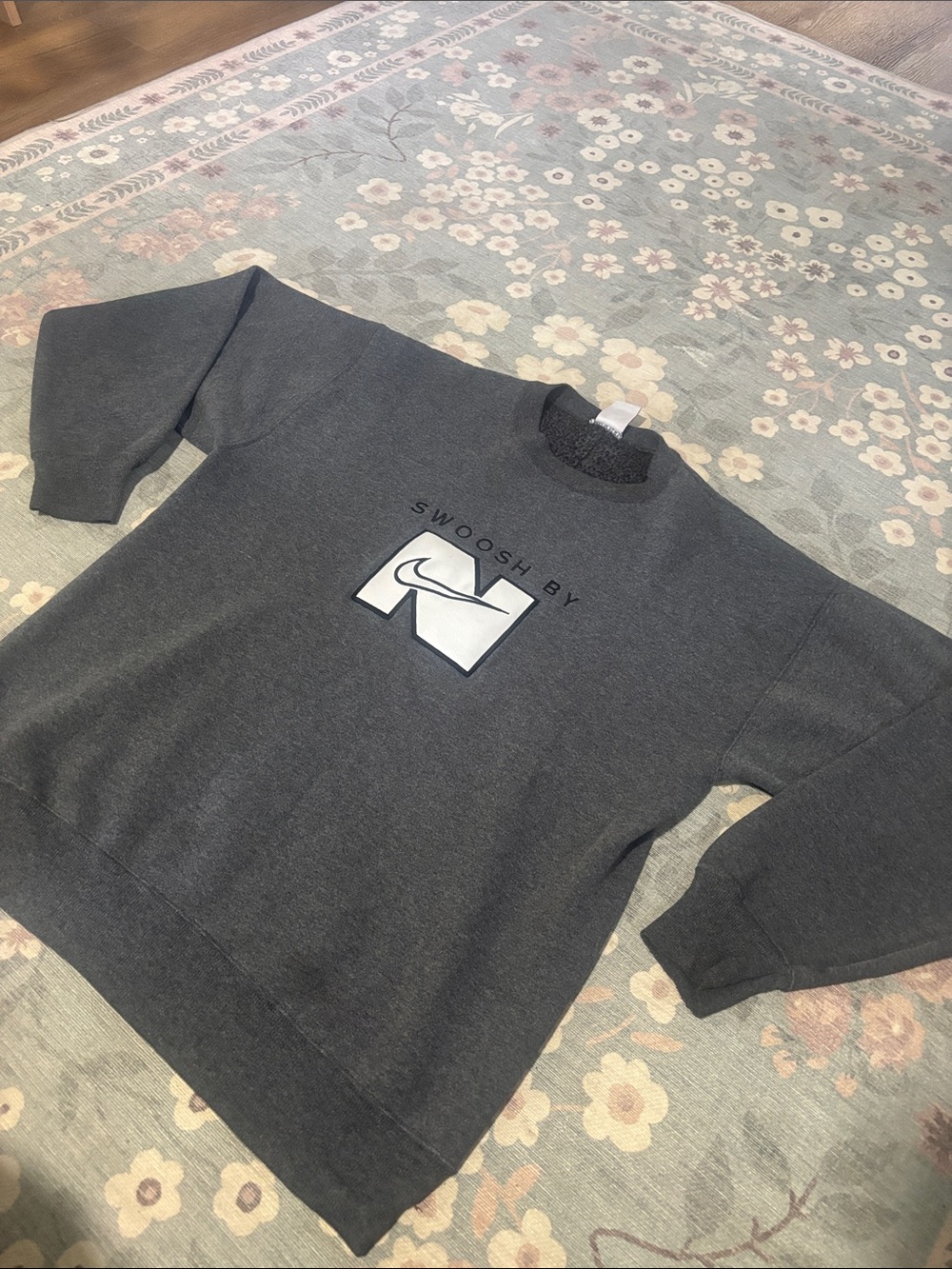 Nike Dark Gray 'Swoosh By' Crewneck Sweatshirt